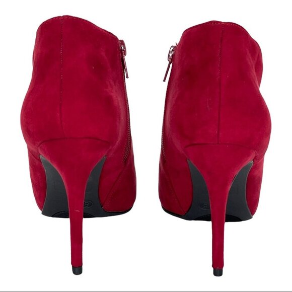 Journee Collection Demmi Red Microfiber Heeled Womens Shooties Size 9M - Picture 6 of 12